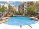This attractive swimming pool offers comfortable lounge chairs and tables, easy access, and a wonderful relaxing experience at 8121 Amalfi Pl. # 4-801, Myrtle Beach, SC 29572