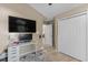 Functional bedroom features a workspace, closet, and mounted television for comfortable living at 101 Alpharetta Ct., Conway, SC 29526