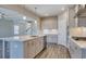 Spacious kitchen with pendant lighting, stainless steel appliances, and stylish countertops at 1055 Laconic Dr., Myrtle Beach, SC 29588