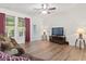 Living room featuring hardwood floors, lots of light, and ceiling fan at 157 Olde Towne Way # 4, Myrtle Beach, SC 29588