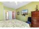 A charming bedroom featuring modern amenities and a beautiful color scheme, a private retreat space at 200 53Rd Ave. N # 409, North Myrtle Beach, SC 29582