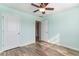 Fresh bedroom design with two doors and a ceiling fan fixture at 2825 Mcdougall Dr., Conway, SC 29526