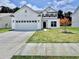 Charming two-story home with a two-car garage, dark shutters and a manicured lawn with a tree at 2858 Ellesmere Circle, Myrtle Beach, SC 29579