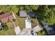 Top-down aerial view showcasing a well-manicured lawn and driveway at 3175 Lyndon Dr., Little River, SC 29566