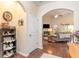 Hallway with a view into the living room and showcasing the open floor plan at 3672 White Wing Circle, Myrtle Beach, SC 29579