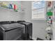 Laundry room with updated appliances, plenty of shelf space, and a bright window at 4341 Grande Harbour Blvd., Little River, SC 29566
