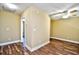 A comfortable bedroom with a ceiling fan and wood-look flooring, ready for relaxation at 6172 Catalina Dr. # 214, North Myrtle Beach, SC 29582