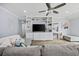 Comfortable living room offering built-in shelving and hardwood floors at 649 W Perry Rd., Myrtle Beach, SC 29579