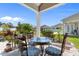 Outdoor patio with seating area and lush garden views at 808 Atlantic Commons Dr., Surfside Beach, SC 29575