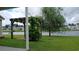 Backyard patio overlooks the lake at 843 Brookline Dr., Myrtle Beach, SC 29579