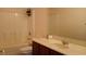 Bathroom with shower, toilet, and vanity with sink at 843 Brookline Dr., Myrtle Beach, SC 29579