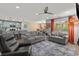 Spacious living room and open floor plan with kitchen island and dining room at 100 Oak Leaf Dr., Longs, SC 29568
