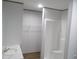 Bathroom with a sink, standing shower, and storage closet at 1242 Carrie Bell Ln, Myrtle Beach, SC 29577