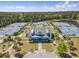 Aerial view of a community tennis facility with multiple courts and surrounding trees at 199 Gilman Rd., Pawleys Island, SC 29585