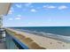 Breathtaking view of the ocean and beach, perfect for relaxation and enjoying the beauty of the coastline at 201 S Ocean Blvd., North Myrtle Beach, SC 29582