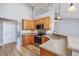 Kitchen area featuring stainless steel appliances and wood cabinets at 229 Duchess Ct., Myrtle Beach, SC 29588