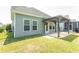 Backyard of home featuring a covered patio and green grass at 232 Palm Cove Circle, Myrtle Beach, SC 29588