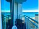 Oceanfront balcony with seating provides stunning views of the beach and ocean at 2404 N Ocean Blvd. # 635, Myrtle Beach, SC 29577
