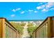 Path to the beach from the walkway leading to ocean with blue skies and water at 2404 N Ocean Blvd. # 635, Myrtle Beach, SC 29577