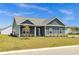 Well-maintained home with blue siding, stylish shutters, landscaped yard, and healthy lawn at 383 Hayloft Circle, Conway, SC 29526