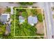 Overhead aerial view showing the property's layout, pool, lush landscaping, and overall neighborhood at 4003 N Ocean Blvd., Myrtle Beach, SC 29577