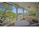 Relaxing covered balcony with comfortable lounge furniture and a hammock at 4003 N Ocean Blvd., Myrtle Beach, SC 29577