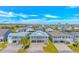 Wide aerial shot showcases neat rows of charming coastal homes in a vibrant waterfront community at 414 32Nd Ave. N, North Myrtle Beach, SC 29582