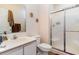 Compact bathroom with a vanity, toilet, and a shower with sliding glass doors at 488 River Oaks Dr. # 61F, Myrtle Beach, SC 29579