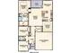 Layout featuring a first-floor owner's suite, two-car garage, island kitchen, and three bedrooms at 527 Magnolia Terrace Dr, Myrtle Beach, SC 29579