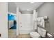 Clean bathroom features white tile in the shower and toilet at 5300 N Ocean Blvd. # 422, Myrtle Beach, SC 29572
