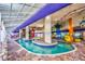Indoor waterpark with ' pool, slides, and tropical murals, creating a vibrant aquatic playground at 5300 N Ocean Blvd. # 422, Myrtle Beach, SC 29572