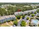 An aerial view of the condo complex, highlighting its lush landscaping, trees, and amenities, including a pool at 6253 Catalina Dr. # 422, North Myrtle Beach, SC 29582