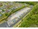 Aerial shot of the community boat and trailer storage area, surrounded by lush trees and well-maintained homes at 631 Edgecreek Dr., Myrtle Beach, SC 29579
