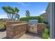 Backyard outdoor kitchen featuring a built-in stainless steel grill at 631 Edgecreek Dr., Myrtle Beach, SC 29579