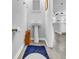 Clean, modern powder room with a pedestal sink, wood-look floors, and grey paint at 732 Mustang Ranch Dr., Myrtle Beach, SC 29588