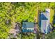Aerial view of a home surrounded by lush trees and a well-maintained landscape at 99 Berry Tree Dr., Pawleys Island, SC 29585