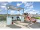 Outdoor grill and picnic area for residents, featuring two grills, picnic table, and shaded shelter at 1011 S Ocean Blvd., Surfside Beach, SC 29575
