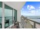 Spacious balcony with seating offering stunning ocean and beach views at 107 S Ocean Blvd. # 1402, Myrtle Beach, SC 29577