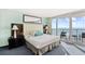 Relaxing Main Bedroom features a balcony with great ocean views at 107 S Ocean Blvd. # 1402, Myrtle Beach, SC 29577