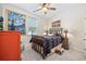 Cozy bedroom with ceiling fan, window and unique decorations at 125 Mountain Ash Ln., Myrtle Beach, SC 29579