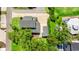 Aerial view of house showing driveway, greenery and roof top at 1314 Holly Dr., North Myrtle Beach, SC 29582