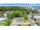 Overhead shot showing the property with a grey roof in a lush, established neighborhood at 1314 Holly Dr., North Myrtle Beach, SC 29582