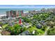 Aerial view showcasing nearby beaches, buildings, and the surrounding neighborhood at 1314 Holly Dr., North Myrtle Beach, SC 29582