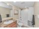 The bathroom features a single sink vanity, a toilet, and a shower-tub combo at 1625 S Ocean Blvd. # 1210, North Myrtle Beach, SC 29582