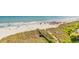 Expansive beach view showcasing a sandy shore with sunbathers, lush dunes and clear ocean waters at 1709 S Ocean Blvd. # 403, North Myrtle Beach, SC 29582