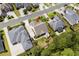Aerial view of a well-maintained home with a large backyard, cozy patio, and surrounded by lush greenery at 235 Welcome Dr., Myrtle Beach, SC 29579