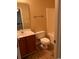 Cozy bathroom has a vanity with a sink, toilet, and shower with tub at 238 Seabert Rd. # 238, Myrtle Beach, SC 29579