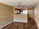 Inviting living room with wood floors open to the kitchen with granite countertops at 238 Seabert Rd. # 238, Myrtle Beach, SC 29579