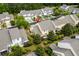 Aerial view of a charming neighborhood with well-maintained lawns and colorful landscaping at 306 River Rock Ln. # 1306, Murrells Inlet, SC 29576