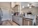Kitchen featuring gray cabinets, granite countertops, and stainless steel appliances at 3148 Gause Rd., Loris, SC 29569